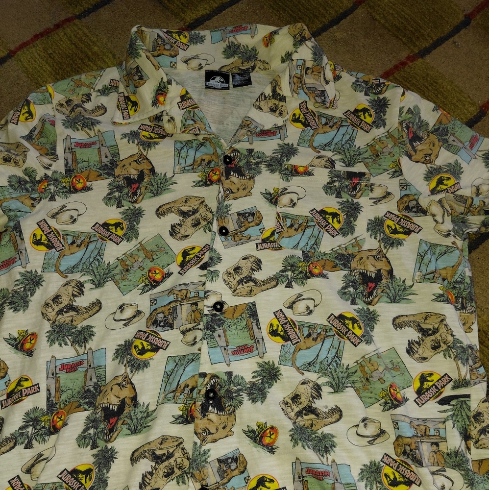 Jurassic Park Dinasours Button Up